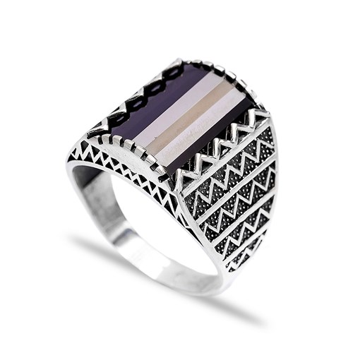 Onyx Authentic Men Ring Wholesale Handmade 925 Sterling Silver